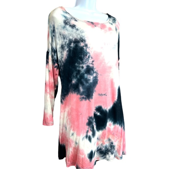 Sz M Tie Dyed Simply Southern Long Sleeve Open Back Top - Picture 3 of 6